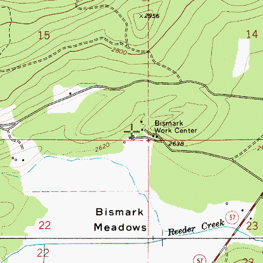 Topographic Map of Bismark Work Center, ID