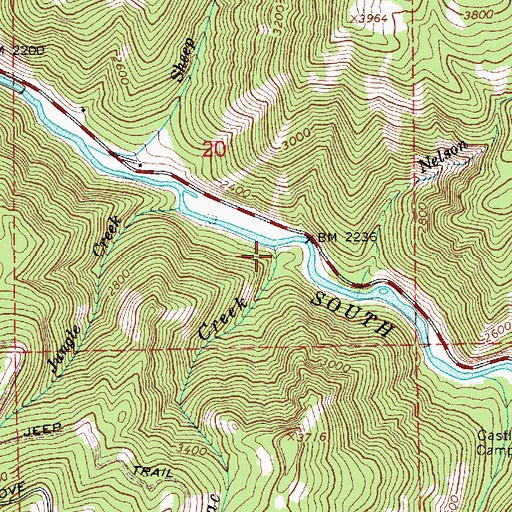 Topographic Map of Bivouac Creek, ID
