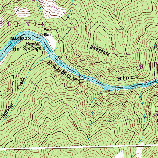 Topographic Map of Black Canyon, ID