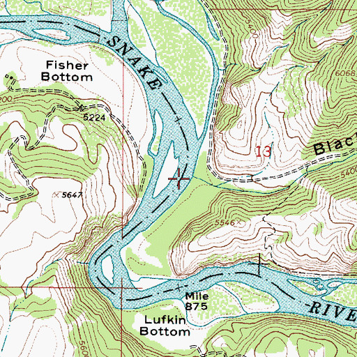 Topographic Map of Black Canyon, ID