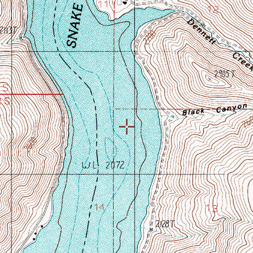 Topographic Map of Black Canyon, ID