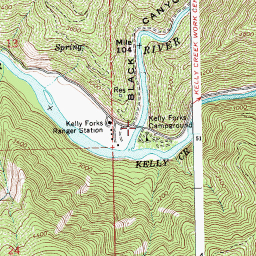Topographic Map of Black Canyon, ID
