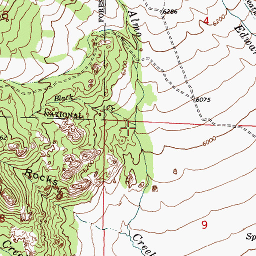 Topographic Map of Black Creek, ID