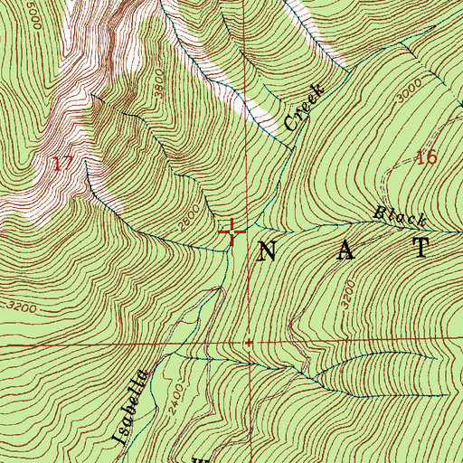 Topographic Map of Black Creek, ID