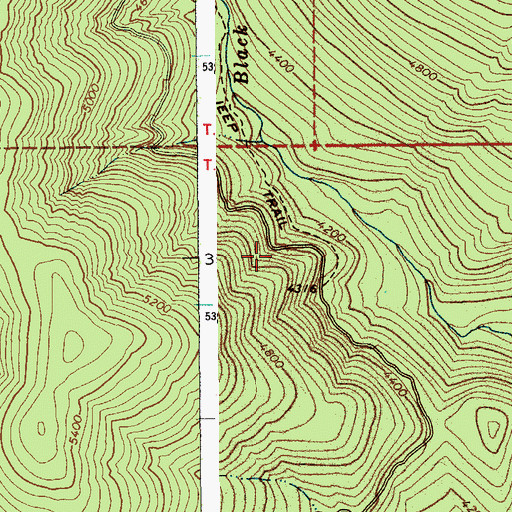 Topographic Map of Black Creek, ID
