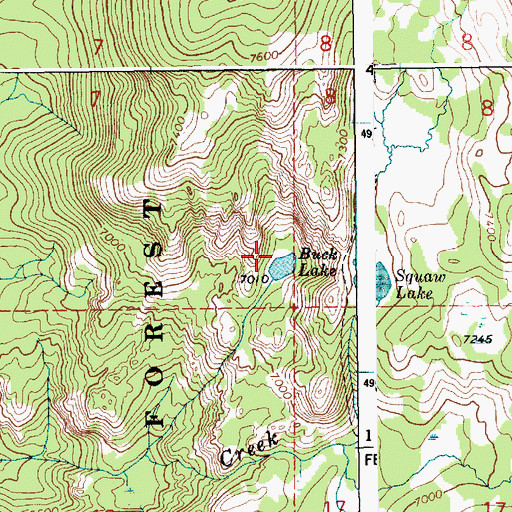 Topographic Map of Black Lake, ID
