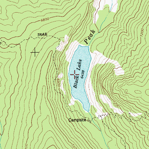 Topographic Map of Black Lake, ID