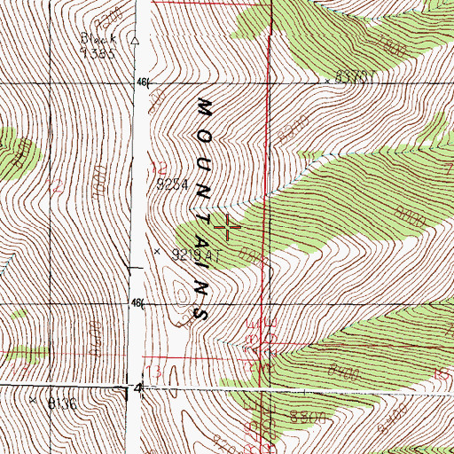 Topographic Map of Black Pine Mountains, ID