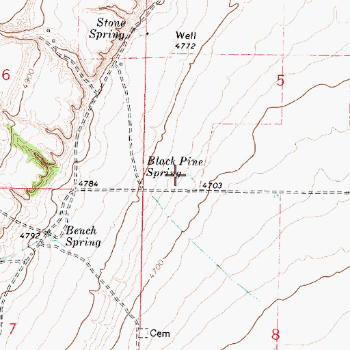 Topographic Map of Black Pine Spring, ID