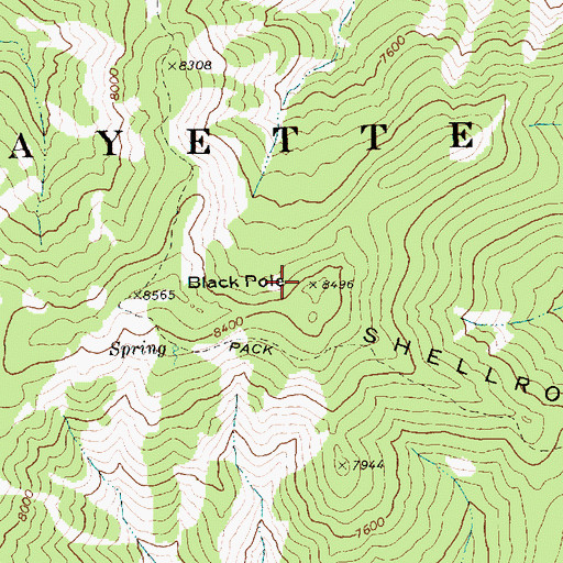 Topographic Map of Black Pole, ID