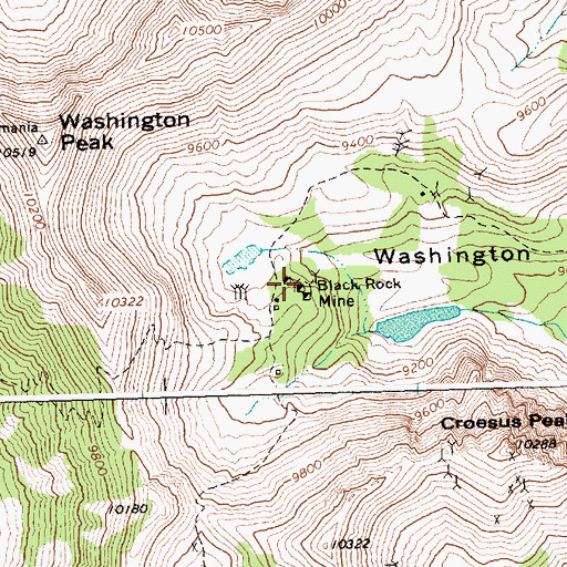 Topographic Map of Black Rock Mine, ID