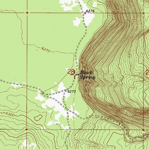 Topographic Map of Black Spring, ID