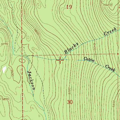 Topographic Map of Blacks Creek, ID