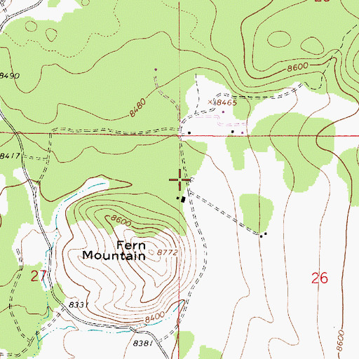 Topographic Map of Fern Mountain Tank, AZ