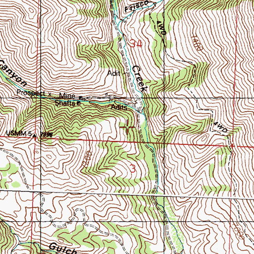 Topographic Map of Blackspar Canyon, ID