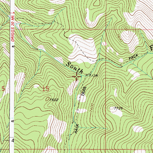 Topographic Map of Blacktail Creek, ID