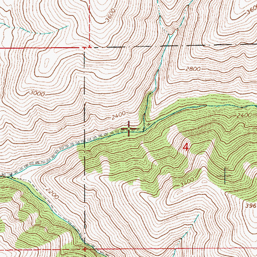 Topographic Map of Blacktail Creek, ID