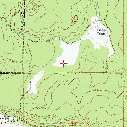 Topographic Map of Fishers Spring, AZ