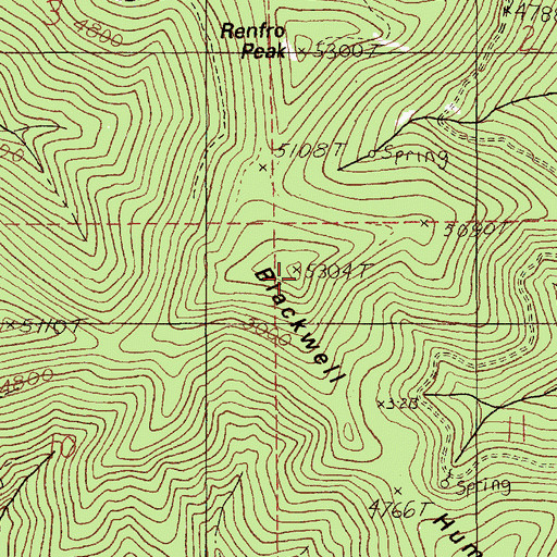Topographic Map of Blackwell Hump, ID
