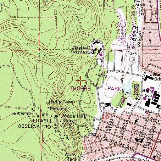 Topographic Map of Flagstaff City Park, AZ