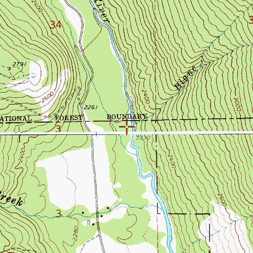 Topographic Map of Blanc Creek, ID