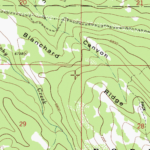 Topographic Map of Blanchard Ridge, ID