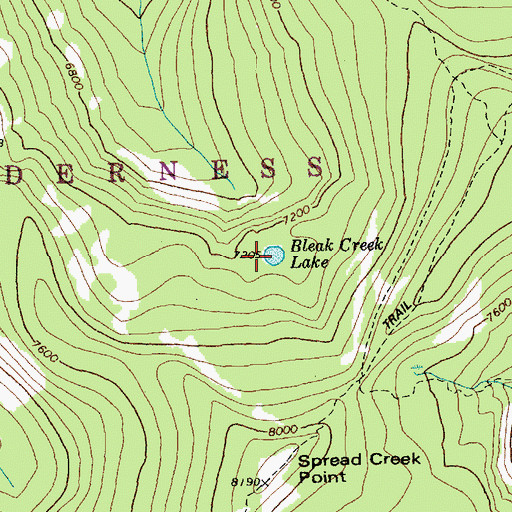 Topographic Map of Bleak Creek Lake, ID