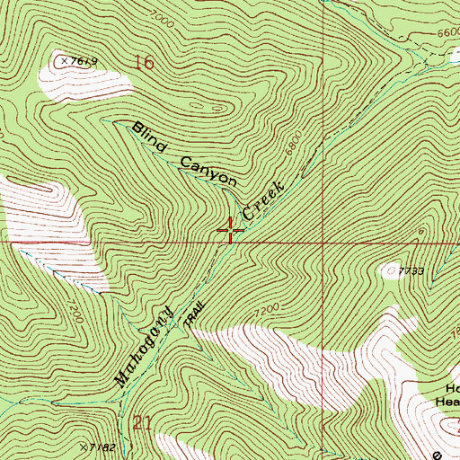 Topographic Map of Blind Canyon, ID