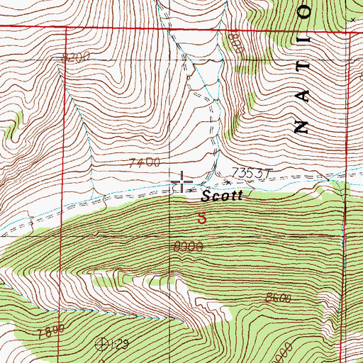 Topographic Map of Blind Canyon, ID
