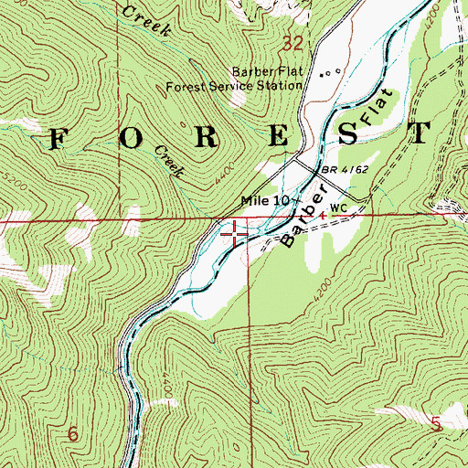 Topographic Map of Blind Creek, ID
