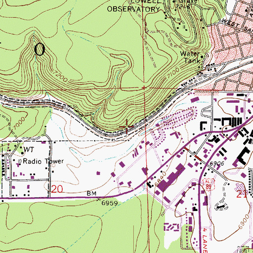 Topographic Map of Flagstaff Department of Public Safety Heliport, AZ