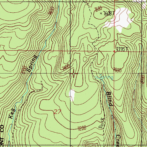 Topographic Map of Blind Creek Trail, ID