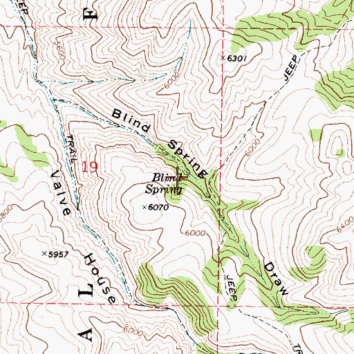 Topographic Map of Blind Spring, ID