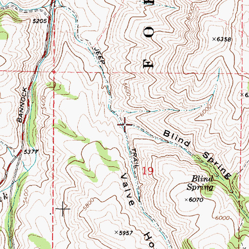 Topographic Map of Blind Spring Draw, ID
