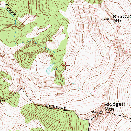 Topographic Map of Blodgett Mountain, ID