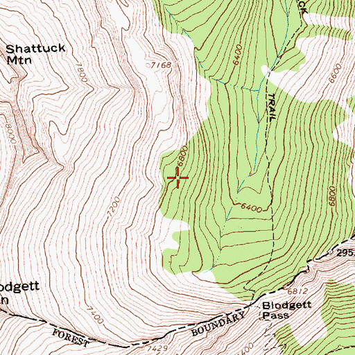 Topographic Map of Blodgett Pass, ID