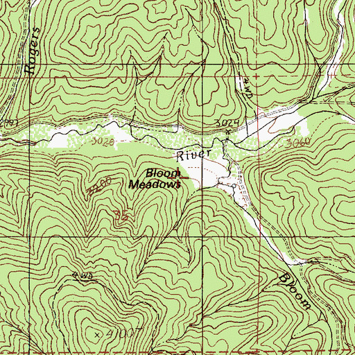 Topographic Map of Bloom Meadows, ID