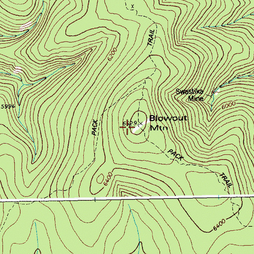 Topographic Map of Blowout Mountain, ID