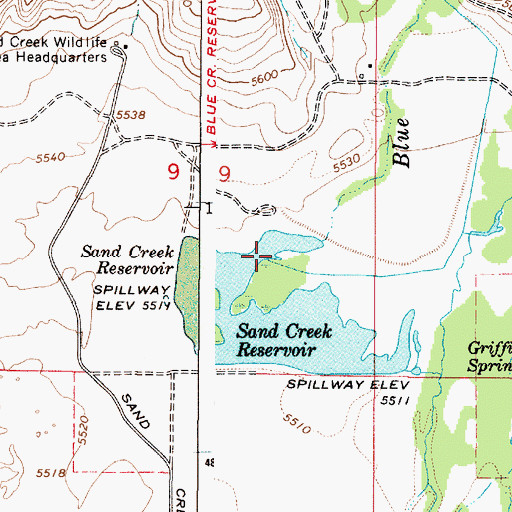 Topographic Map of Blue Creek, ID