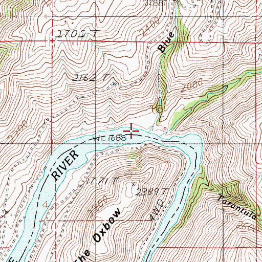 Topographic Map of Blue Creek, ID