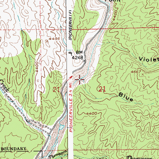 Topographic Map of Blue Gulch, ID