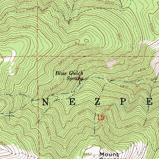 Topographic Map of Blue Gulch Spring, ID