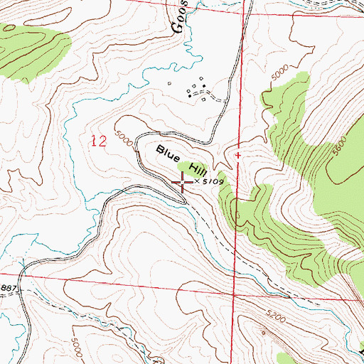 Topographic Map of Blue Hill, ID