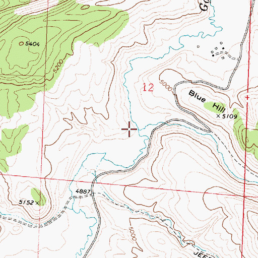 Topographic Map of Blue Hill Creek, ID