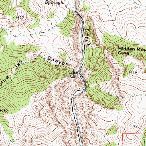 Topographic Map of Blue Jay Canyon, ID