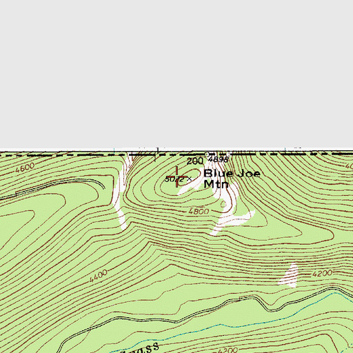 Topographic Map of Blue Joe Mountain, ID