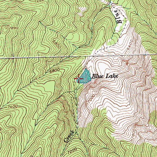 Topographic Map of Blue Lake, ID