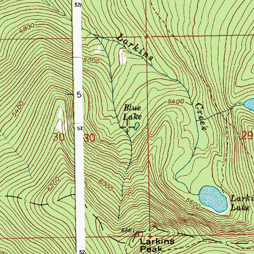 Topographic Map of Blue Lake, ID