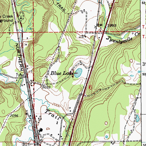 Topographic Map of Blue Lake, ID