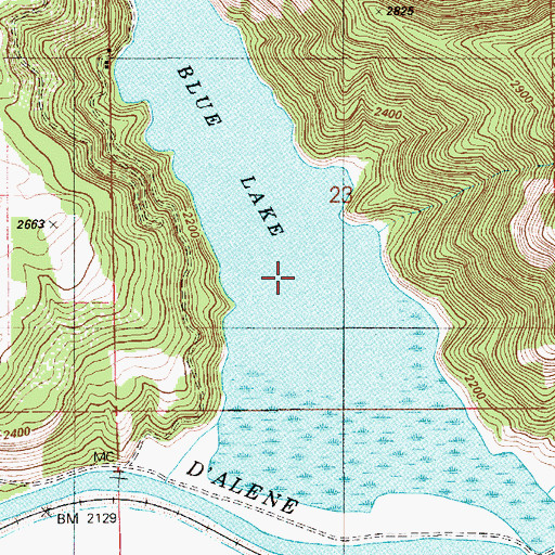 Topographic Map of Blue Lake, ID